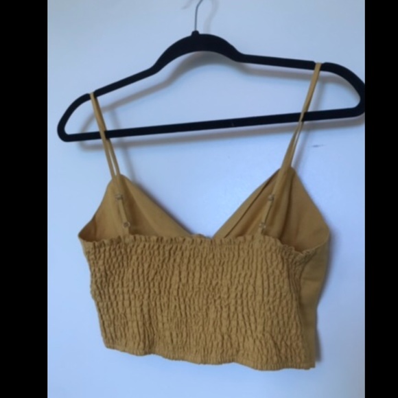 Adorable Mustard Yellow Button down Crop | M - Picture 5 of 6